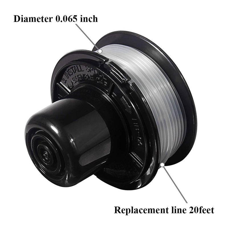THTEN RS-136 Trimmer Spool Line Compatible with Black Decker 20ft 0.065" RS-136-BKP CST800 GE600 ST1000 ST200 ST300 ST3000 ST400 ST4000 ST4400 ST4500 ST5000 ST6800 Auto Feed Spool Edger Refills - Image 2
